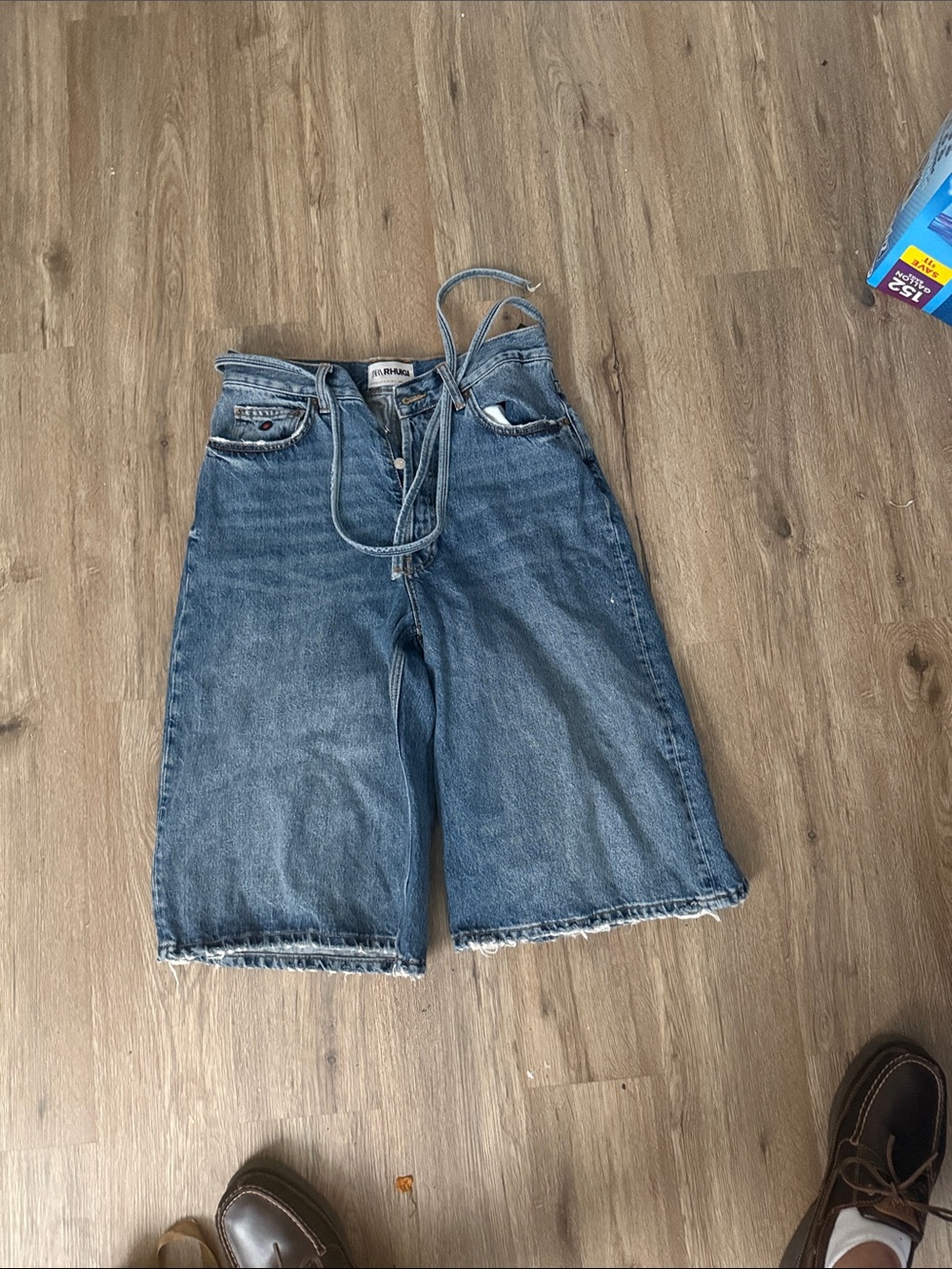 ZaraxRhuigi japanese denim Medium Blue Wide-Leg Jean Shorts